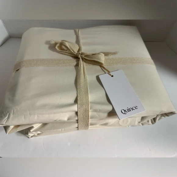 NWT QUINCE Organic Brushed Cotton Duvet Cover  - Ivory - King/Cal/King - Picture 6 of 9